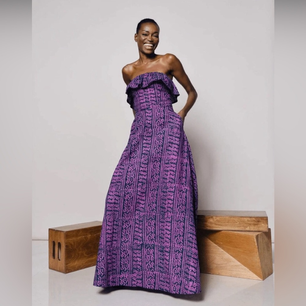 Anthropologie Kahindo Strapless Ruffled Maxi Dress $448
